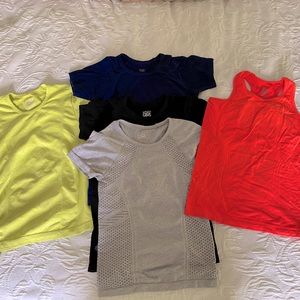 5 Athleta Girls Shirts size 7 and 6